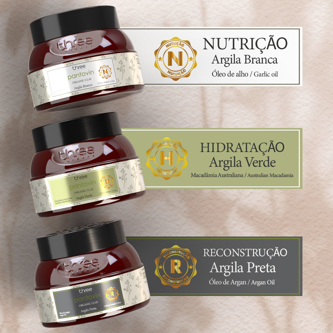 Organic Clay Máscara Nutrição Argila Branca 250
