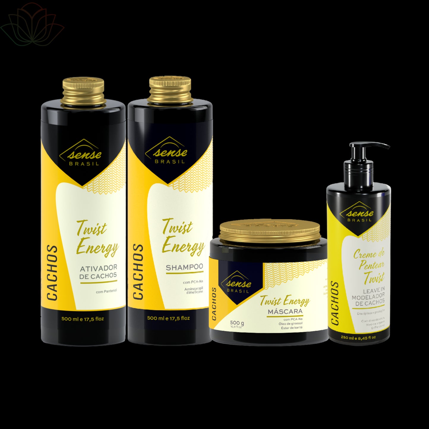 Combo Completo Para Cachos Twist Energy Sense Brasil 4 Itens