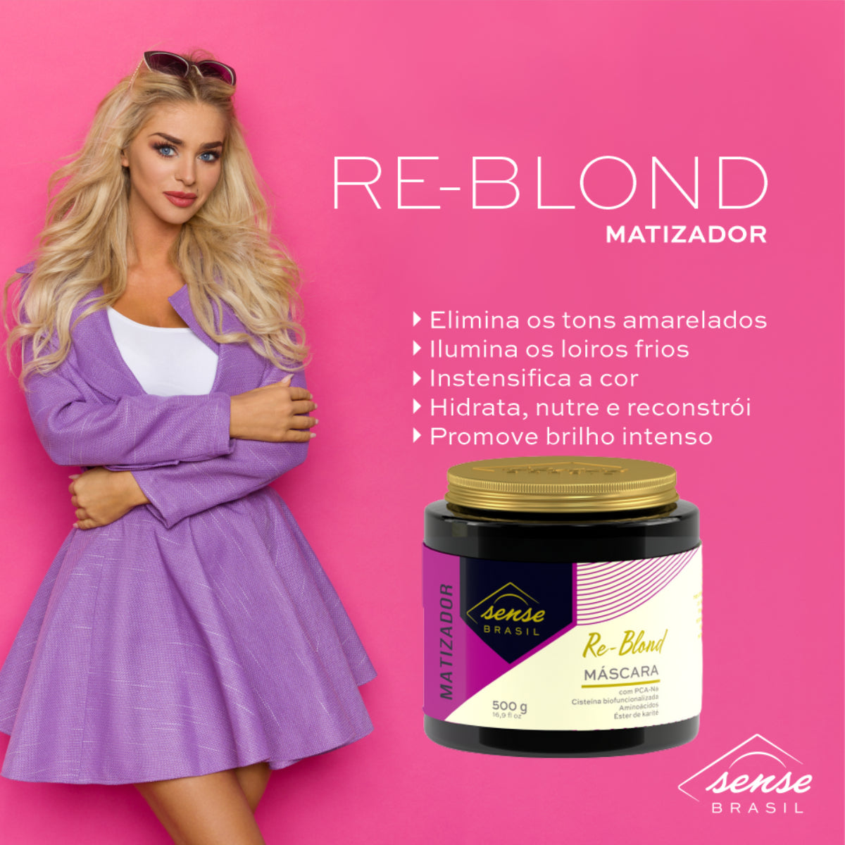 Kit Shampoo e Matizador Iluminador Re-Blond Pro 500g