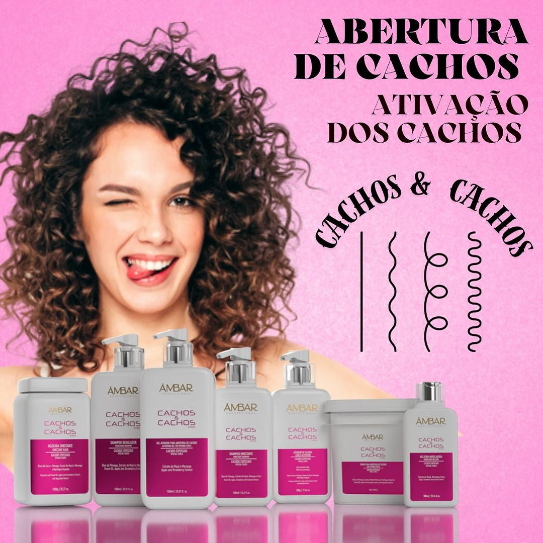 Kit Profissional Cachos e Cachos Ambar 3 itens