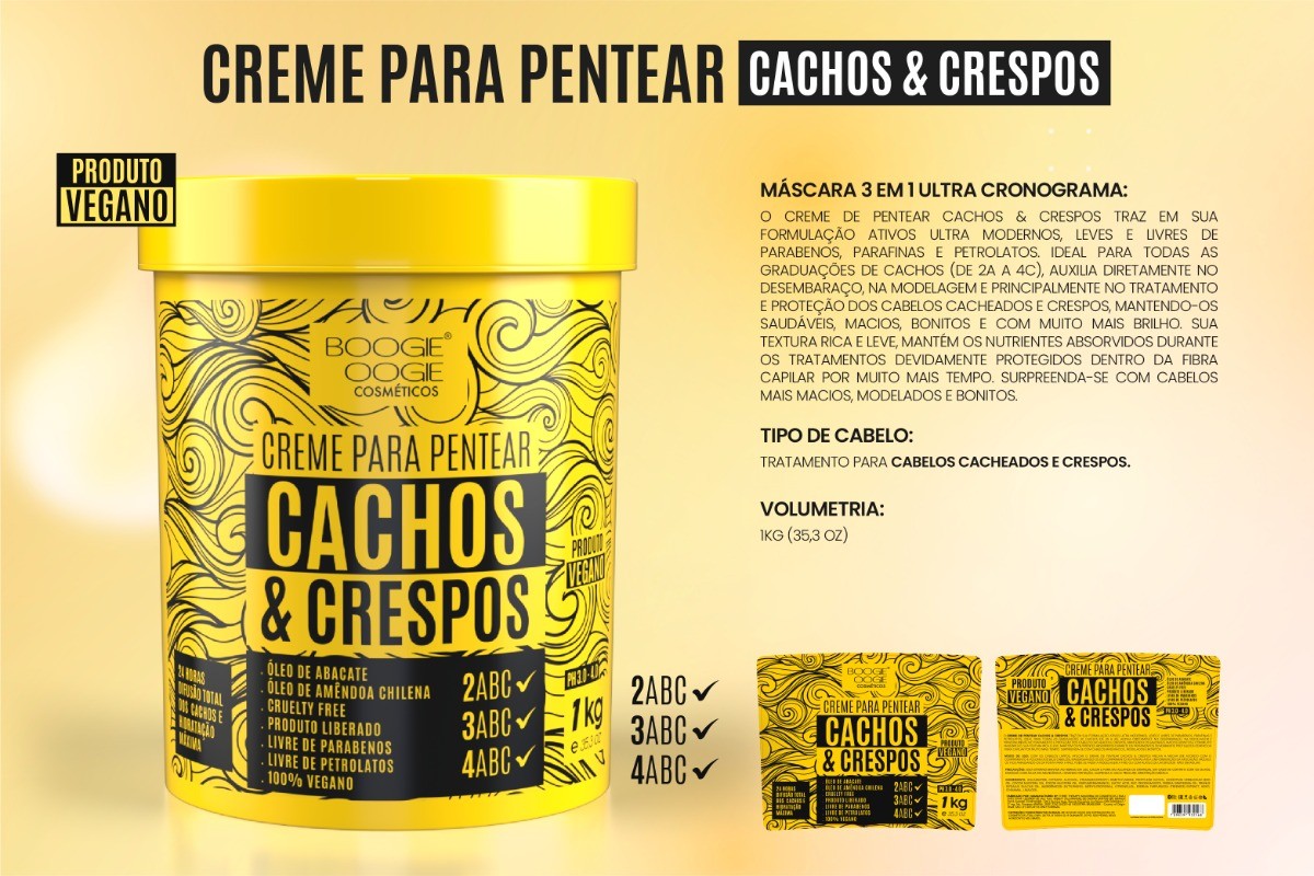 Creme para pentear Vegano Cachos & Crespos