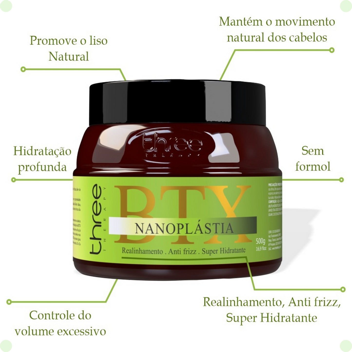 Btx Capilar Orgânico e Sem Formol Three Therapy