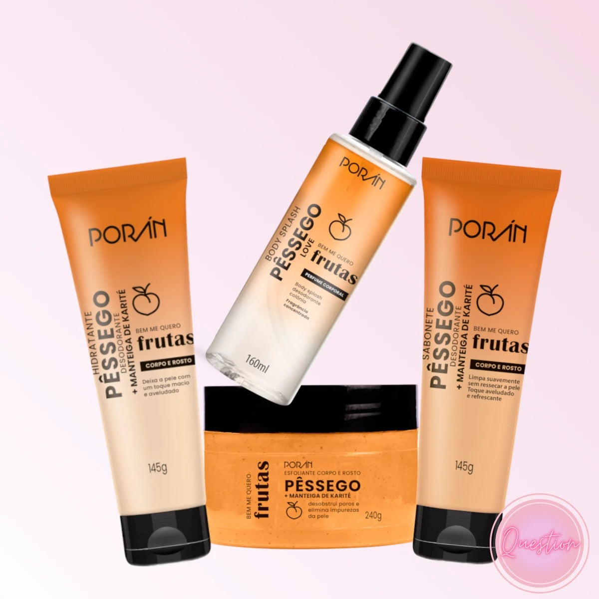 Kit Cuidados Com Corpo E Rosto Pêssego 4 Itens