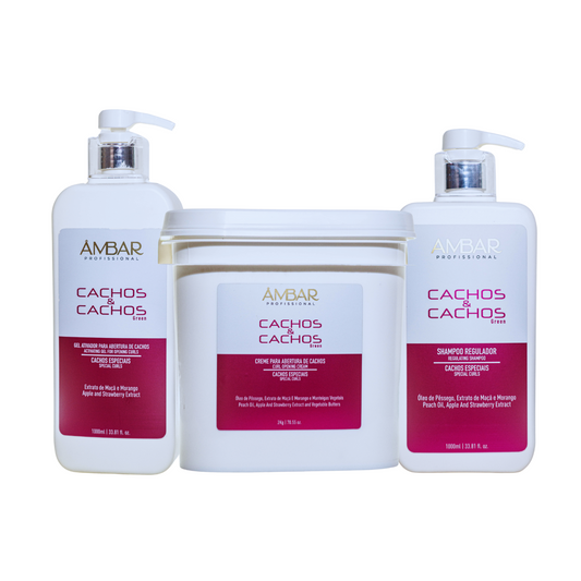Kit para Abertura de Cachos com Creme, Gel Ativador e Shampoo