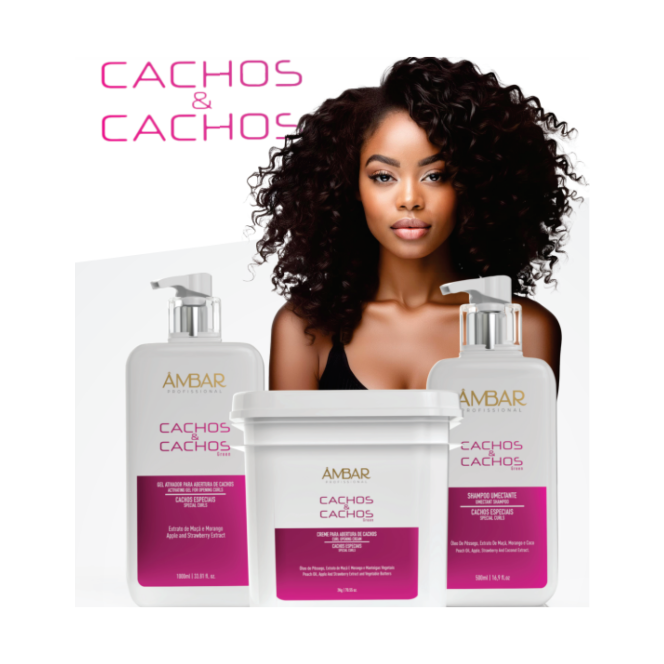 Kit para Abertura de Cachos com Creme, Gel Ativador e Shampoo