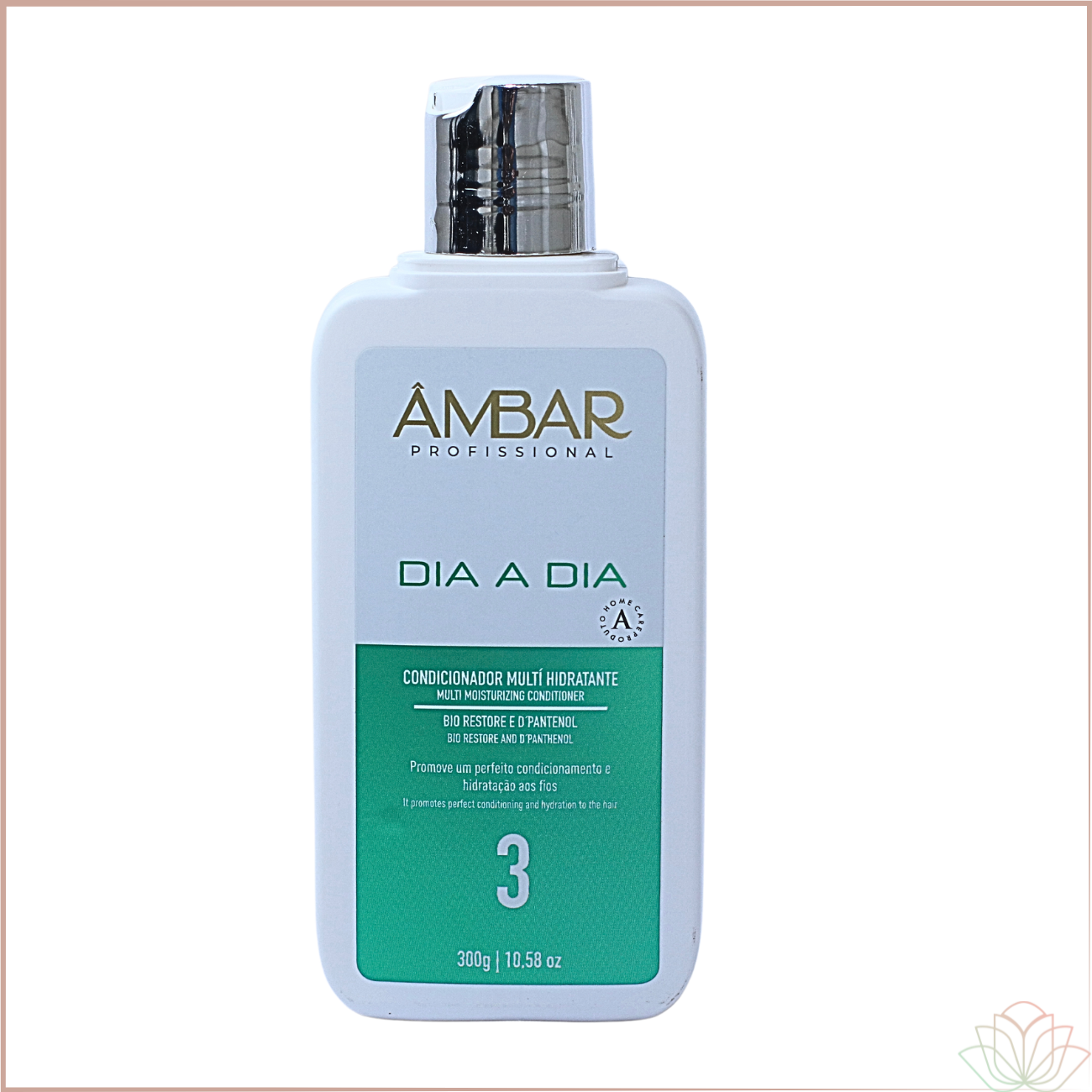 Kit Ambar Profissional Dia a Dia Hidratação Equilíbrio hídrico dos fios, trazendo suavidade, leveza e brilho.