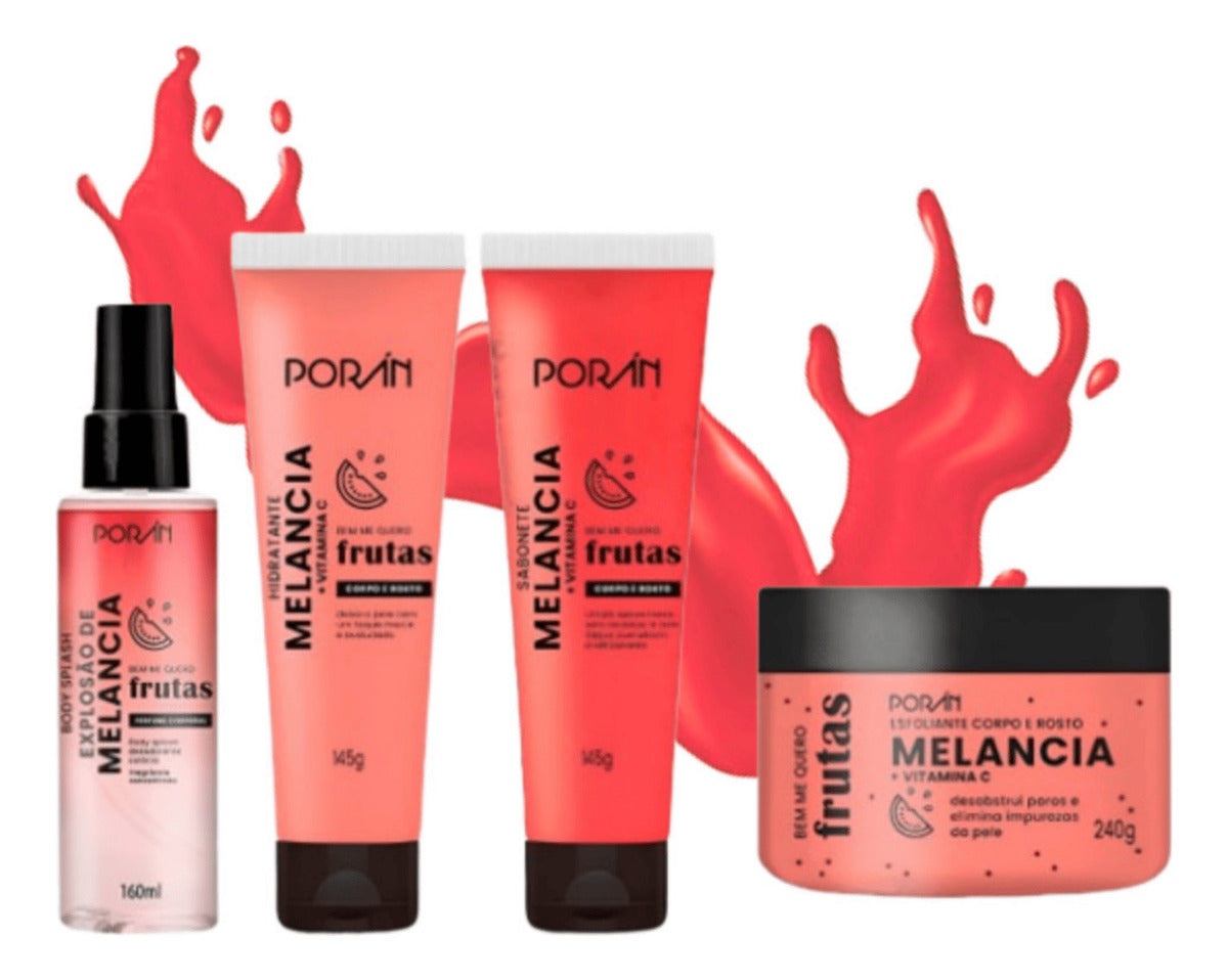 Kit Porán Bem Me Quero Frutas Melancia Hidratação E Perfume - Bem Me Quero Corpo E Rosto Melancia