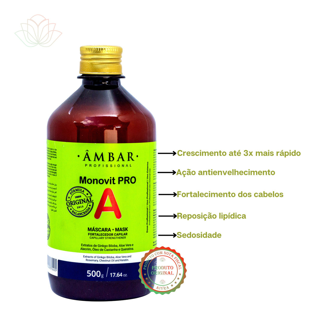 Shampoo E Mascara Monovit Pro A Para Crescimento Fortalecimento Do Cabelo