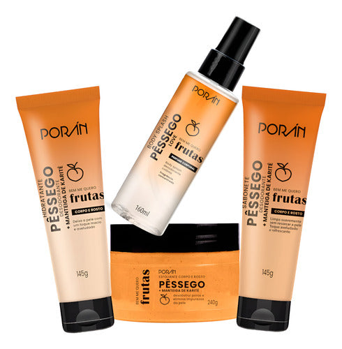 Kit Cuidados Com Corpo E Rosto Pêssego 4 Itens