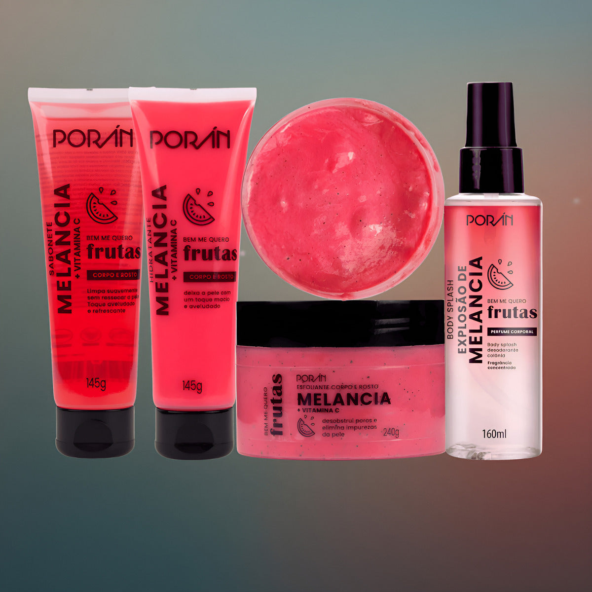 Kit Porán Bem Me Quero Frutas Melancia Hidratação E Perfume - Bem Me Quero Corpo E Rosto Melancia