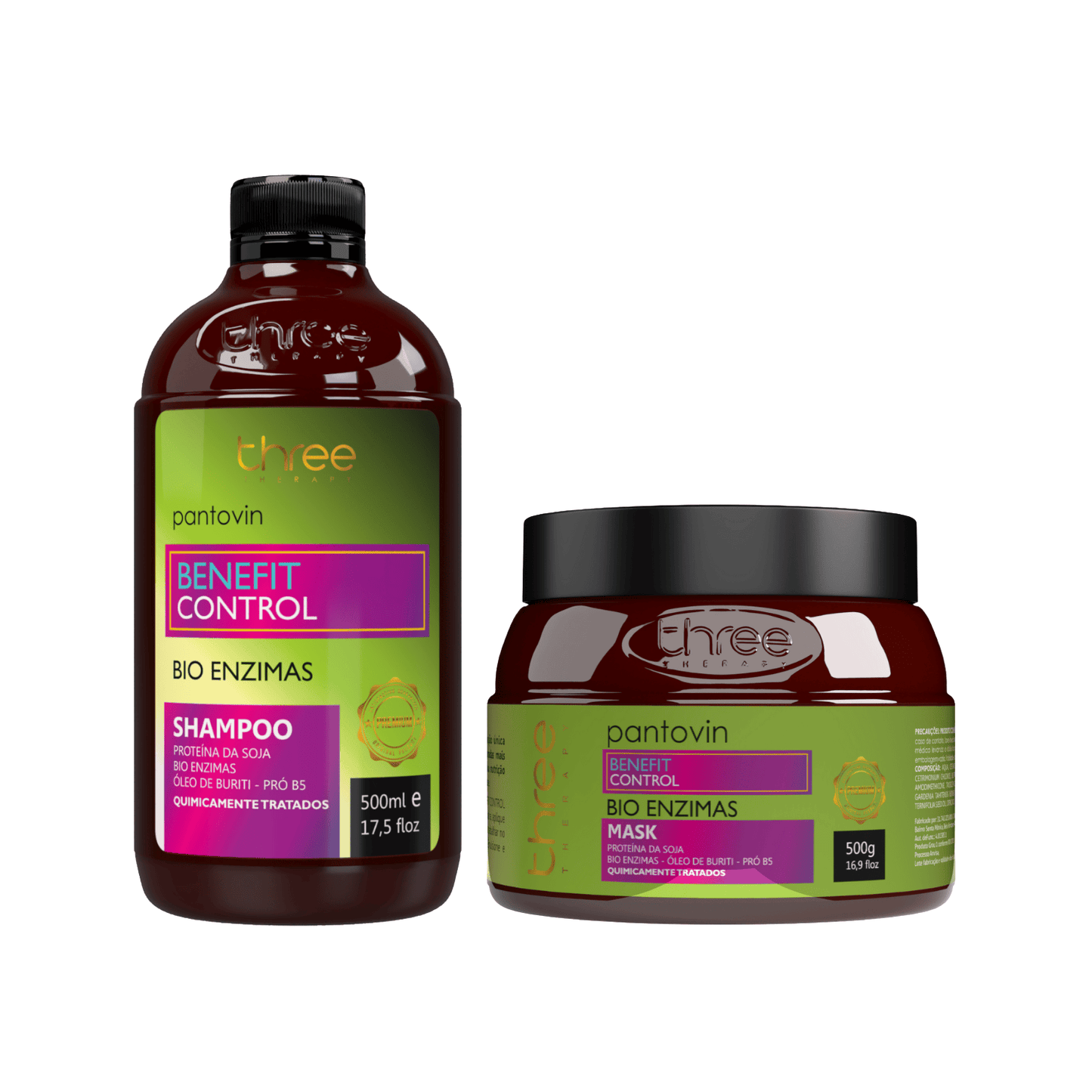 kit Benefit Control Reconstrução capilar - Shampoo e máscara 500g